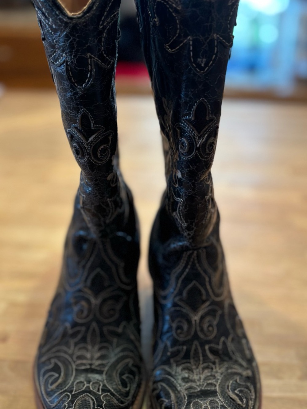 Embroidered  Black Women's Boots